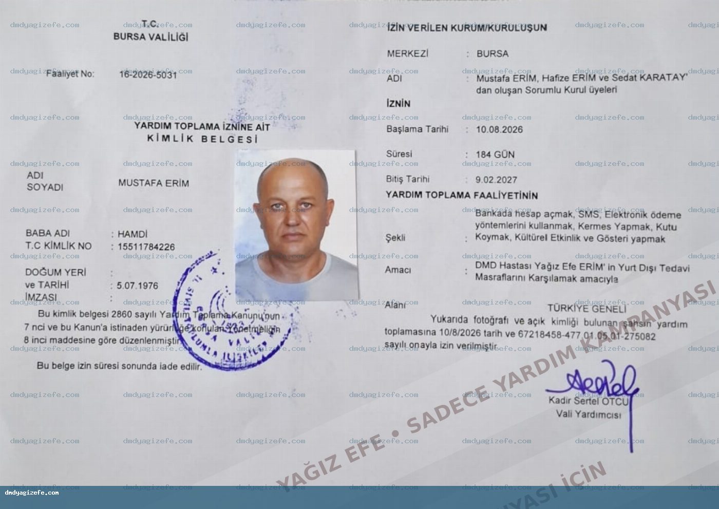  — T.C. Bursa Valiliği, izin no 16.2026.5031